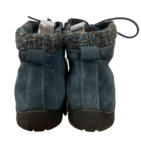 Propét Delaney Ankle Bootie Womens 11 Blue Teal Leather Full Zip Lace Up - Picture 6 of 10